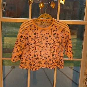 Adidas floral cropped shirt